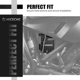 NICECNC Aluminum Battery Protective Cover Compatible with Kawasaki KLR 650 2008-2018, Black