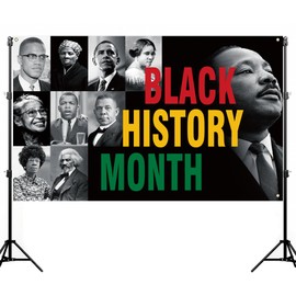 Nepnuser Black History Month Photo Booth Backdrop Martin Luther King African American National Holiday Party Decorations February School Classroom Wall Decor (5.9×3.6ft)