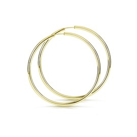 Materia Women's Earrings, Gold Hoop Earrings, Lightweight - 925 Sterling Silver Gold-Plated 15, 20, 30, 40, 47, 60 mm / 2.5 mm wide - Made in Germany, Gold-Plated Silver, gold