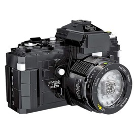 AKOGD SLR Camera Building Blocks Model Kit, 627 Pieces Retro Digital Camera Model Building Set Clamping Blocks Teaching Kit