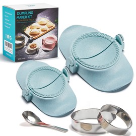 MUMSUNG 6 Inch Empanada Maker Press, Extra Large Dumpling Maker Set with Dough Cutter, Dumpling Mold Set for Pierogi, Pastelitos, Calzone, Turnovers, Chinese Dumpling-2Sizes Blue 6"+4"