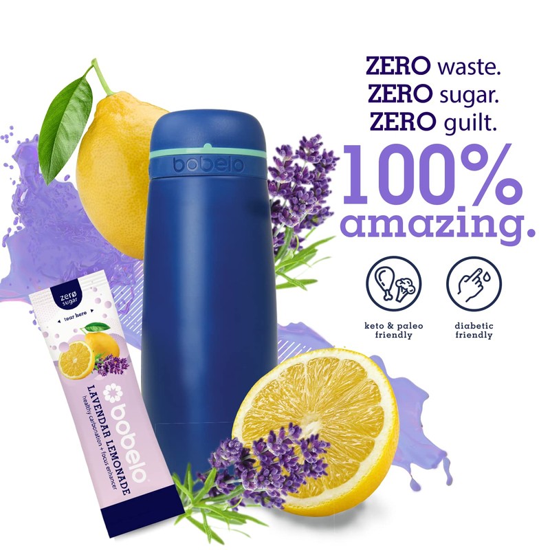 Bobelo Self Carbonating Hydration Packets, Lavender Lemonade, 30 Pack, Sparkling