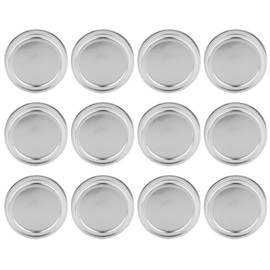 Round 70mm Stainless Steel Glass Jar Lid, Canned Lid, Regular Mouth for Home Restaurant (XH00177 silver)