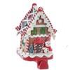Kurt Adler Battery-Operated Gingerbread Candy House and Snowman Lighted Stocking