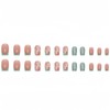 RUPOFUZA Green French Press on Nails Square Short Fake Nails