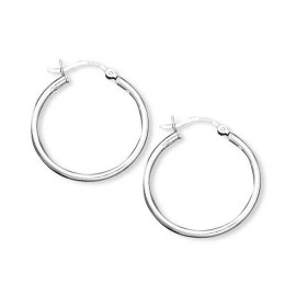 Giani Bernini Sterling Silver Medium Hoop Earrings Chic Stylish Fashion Trendy Everyday Wear