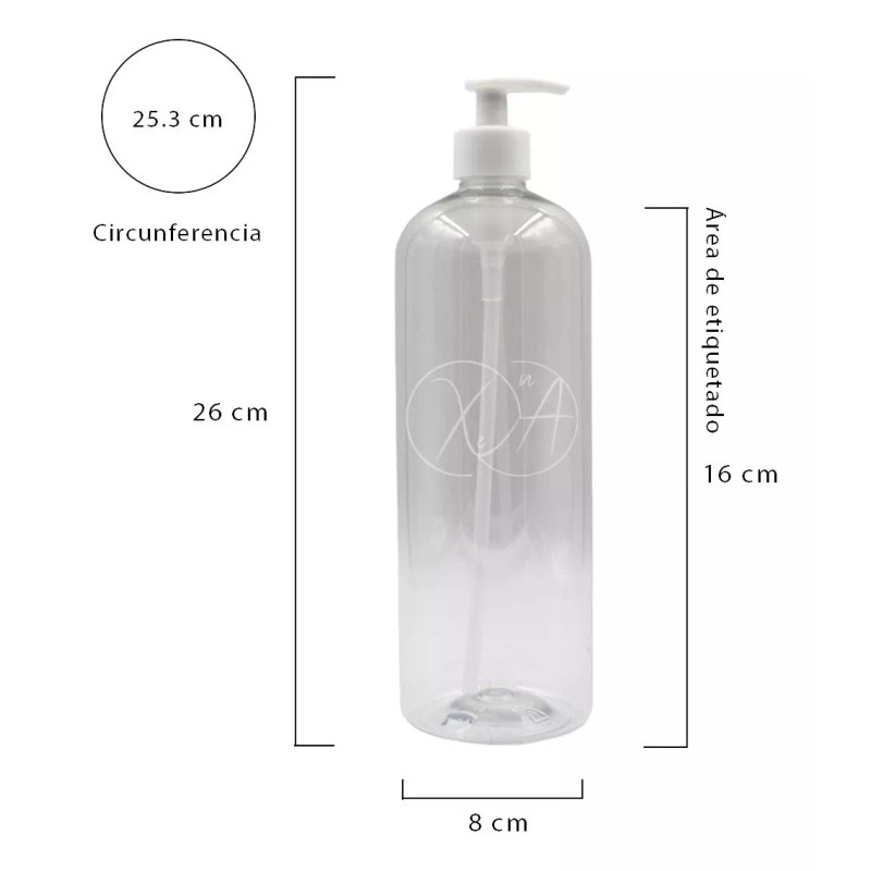 Xena Botellas Envase Pet 1 Lt Dosificador Dispensador Jabon X1