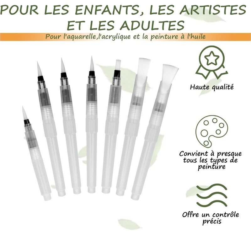 7 Pieces Water Tank Brush, Scettar Brush Pen Brush with