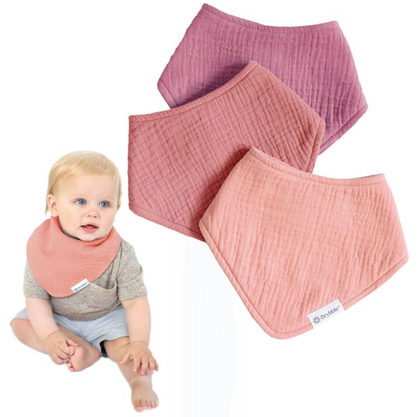 Drybble Waterproof Muslin Bandana Baby Bibs - 100% Organic Cotton