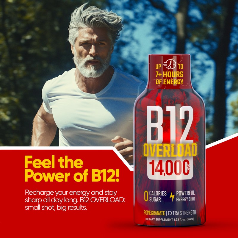 B12 Overload Energy Shots Pomegranate - 24pk Shots