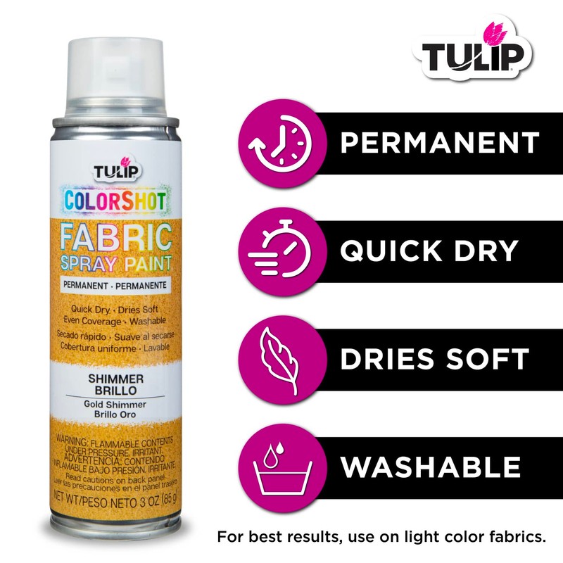 Tulip ColorShot Instant Fabric Spray Paint, Permanent Color Spray-On Fabric