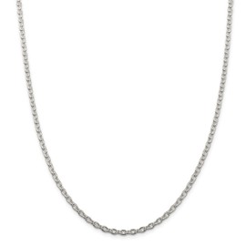Diamond2Deal Sterling Silver 3.5mm Cable Chain Necklace