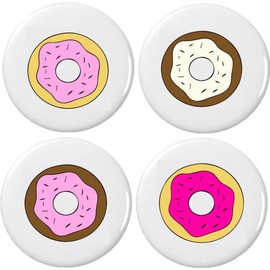 Set 4 Sprinkle Donuts 2.25" Bottle Openers w/Keyring Chocolate Vanilla Delicious Cute Desserts