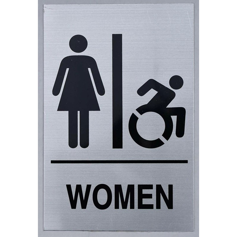 Buildingsigns.com NYC Women ACCESSIBLE Restroom SIGN-(Aluminiu