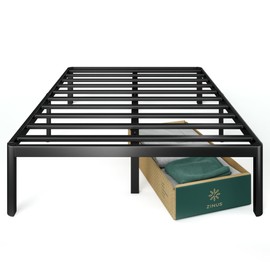ZINUS Van 16 Inch Metal Platform Bed Frame, Steel Slat Support, No Box Spring Needed, Easy Assembly, Black, Queen