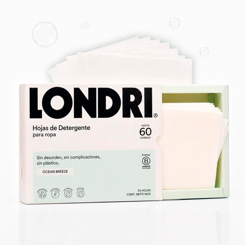 LONDRI Detergente para Ropa en Hojas (30 Laminas por Caja)