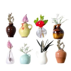 8pcs Mini Vase Magnets for Fridge,Cute Mini Vase Fridge Magnets,3d Ceramic Tiny Bud Vases with Strong Mag-net,M-ini Va-se Frid-ge Magnets,M-ini Ceramic V-ase Mag-nets for Fridge, M-ini Va-se Magnets