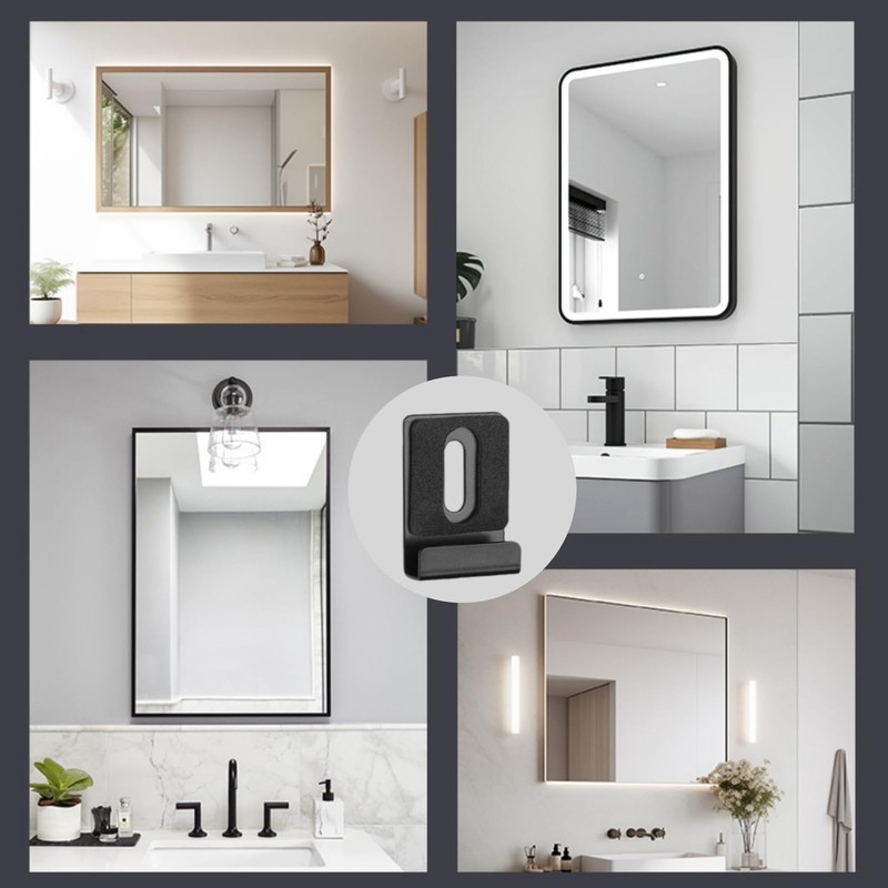 LOLOLE 6 PCS Metal Mirror Holder Kit, Heavy Duty Mirror