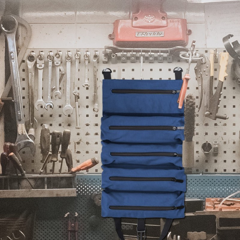 Tool Pouch with Dependable Zippers, Wrench Roll Up Tool Bag,Small