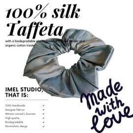 Handmade hair scrunchies for women's hair - ballet hair accessories - Silk mint IMEL Studio scrunchie (limited edition)