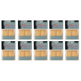 Set of 10 Packs Kitchen Brand 200 Count Bamboo Toothpicks (2000 toothpicks Total)