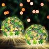 2 Pcs St Patrick's Day Decorations Lighted Glass Ball Tabletop