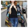 MeiPing Women's Fashion Croissant Button Bohemian Fringe Blended Cashmere Hooded