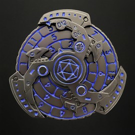 D&D Themed Fidget Spinner, dice Spinner, D4,D6, D8, D10, D12,D20,D% 7-in-1 Metal dice, Perfect for D&D Dungeons and Dragons, RPG and Pathfinder Role Playing Games (Blue-Silver-Black)