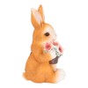 Solar Rabbit Statue Cute Handpainted Resin Bunny Statue Decor Rabbit