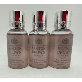 Molton Brown Fiery Pink Pepper Bath Shower Gel 30ml Travel Size Made England Set