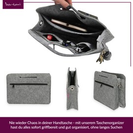 Handbag Organiser 'Folder Organiser Grey Felt Cat K "