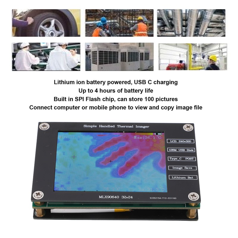 Thermal Imager Infrared Camera Digital Handheld Portable Multifunctional 2.8in LCD