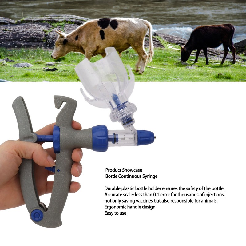 Livestock Syringe 0.1 to 2ml Continuous Syringe Adjustable Stainless Steel