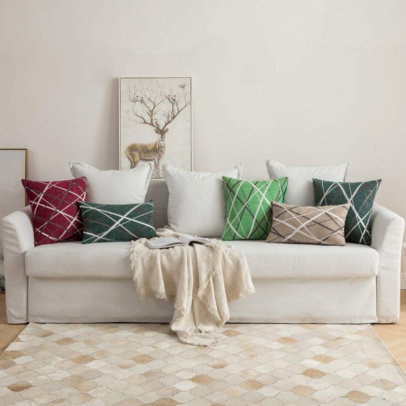 MIULEE Set of 2 Cushion Covers Decorative Chenille Cosy Modern