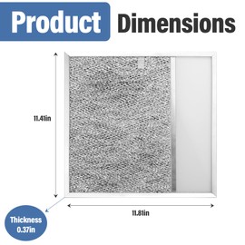 BP57 Range Hood Filter with Light Lens, for Broan-NuTone Kitchen Exhaust Grease Aluminum Filter, Stove Hood Vent Air Filter, fit 43000 Series Range Hood, 11-3/8 x 11-3/4 In (2 Pack)