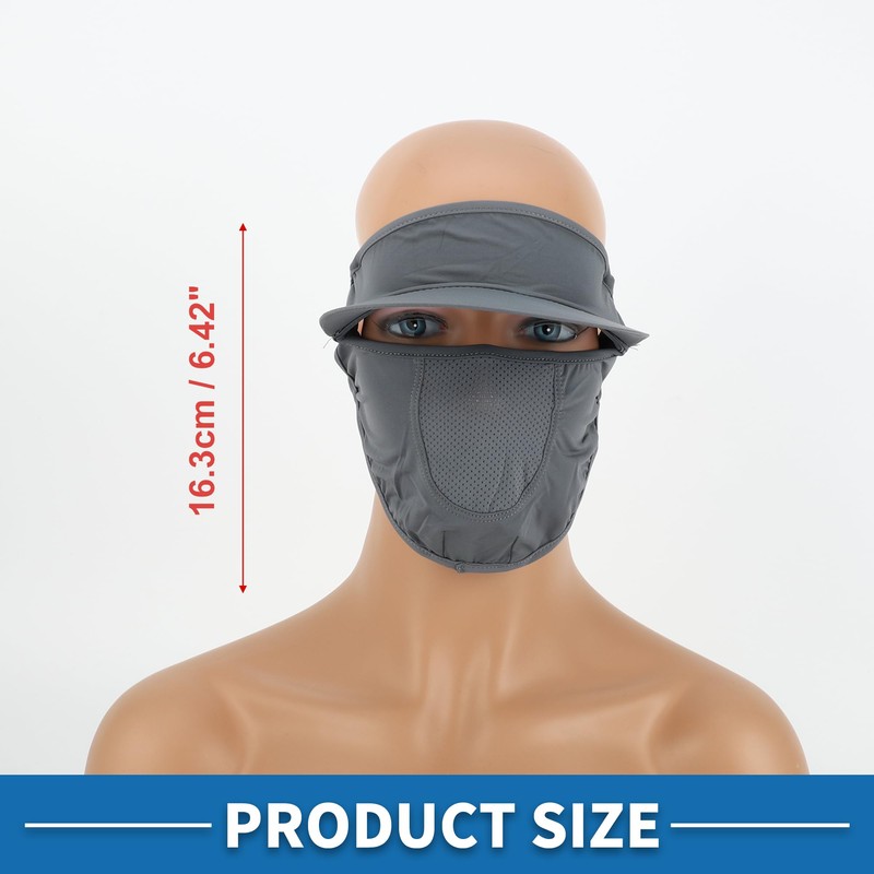 A ABSOPRO Full Face Mask Brim Design Adjustable 6.42" Windproof