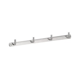 Metafranc Hakenleiste 310 mm - Edelstahl - 4 Haken - Neutrale Optik - Zur Wandmontage - Ideal für Badezimmer oder Küche / Handtuchleiste / Wand-Garderobe / Wandhaken / Handtuchhalter / 262141 Silber