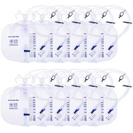 4000ml Urinary Drainage Bag, 10 Pack Catheter Bags for Women and Men, Professional High Capacity Urinary Drainage Bags with Anti-Reflux Chamber,50” Drainage Tube, Adjustable Clips & Hanging Hook