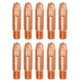 RYXZEN 10 Pieces 0.9 mm Copper Contact Tip Welding Nozzles Power Nozzle M6 0.0354 Inch Welding Device Welding Accessories Wear Parts Set for 24KD MB24 MIG MAG Welding Torch