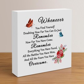 Encourage Gift for Women Men Inspirational Wood Decor for Home Office Room Motivational Quotes Sign Desk Decor Sobriety Gift Graduation Gifts for Women Friends Coworker Cheer Up Gift AA NA Gift