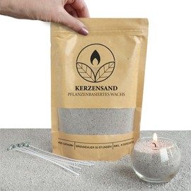 comforder Sand Candle with Wicks, Pearled Candle, Refillable Candle, 14oz Sand Wax Candle Granules + 4 Candle Wicks (Lavender)
