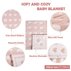 Kid Nation Baby Blankets for Girls Baby Boy Toddler Blanket Soft Baby Quilt Plush Crib Blanket Newborn Stroller Blanket Nursery Infant,30x40 in,Light Pink