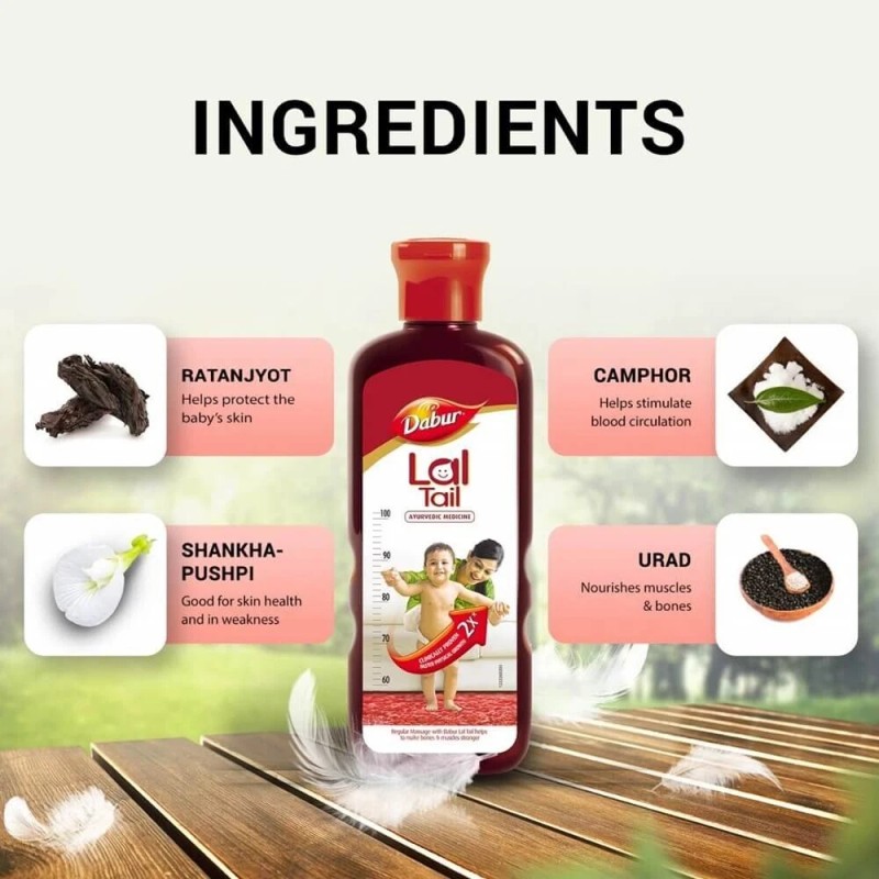Dabur Lal Tail Ayurvedic Baby Massage Oil Help Growth makes