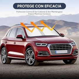 AI-PIKA Parasoles de Coche,Parasol para Parabrisas de Coche,Parasol Plegable para Parabrisas de Auto,Que Bloquea Rayos Solares UV y Rayos Solares,Univ