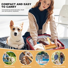 2-in-1 Pet Hair Removal kit, Dog and Cat Fur Lint Remover Brush Roller with Rubber dehairing Brush, Pet Hair Catcher,Cat and Dog Hair Remover for Couch, Furniture, Carpet, Car Seat (Green)