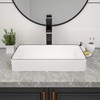Couoko 24"x14" Rectangular Vessel Sink Above Counter Modern White with