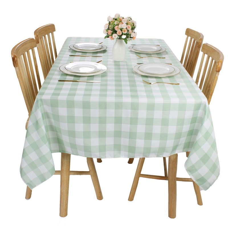 Gingham Tablecloth Polyester 55x78 Inch, Rectangular Checkered Table Cloth Antiwrinkle