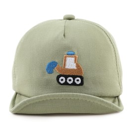 Zsedrut Baby Boy Baseball Cap Infant Cotton Adjustable Hats Girls Sun Hat Spring Summer (3-24M, Excavator-ArmyGreen)
