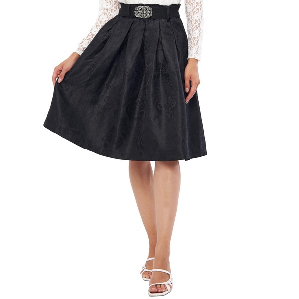 Lifos 0800 Dirndl Skirt, Costume Skirt with Belt Paisley Pattern,