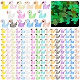 CRTWDMAN CRTWDMAN 240Pcs Luminous Mini Resin Ducks,Tiny Ducks Glow in The Dark,Little Ducks,Small Ducks to Hide,Miniature Figures for Party Favor